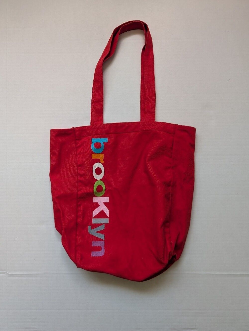 BROOKLYN Kid Robot Eco Red Canvas tote Shoulder Bag New NYC NY